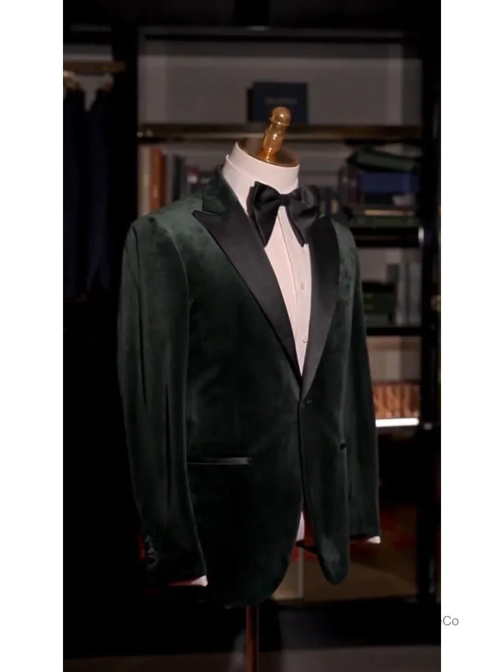 Velvet Blazer for Men | Black Satin Peak Lapel Tuxedo Suit Jacket | One Button